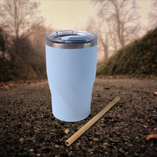 Stainless Steel Insulated Coffee Mug With Wooden Straw (350ml Approx)